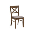 ACTU 822 Dining Chairs; Walnut; single chair with cross back and upholstered seat