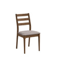 ACTU 823 Dining Side Chairs; Walnut; single chair with ladder back and upholstered seat