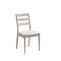 ACTU 823 Dining Side Chairs; White Wash; single chair with ladder back and upholstered seat