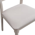 ACTU 823 Dining Side Chairs; White Wash; close-up of light upholstered seat