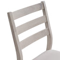 ACTU 823 Dining Side Chairs; White Wash; close-up of ladder back and visible wood grain
