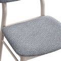 ACTU 826 Upholstered Dining Chairs; White Wash; close-up of gray textured seat upholstery
