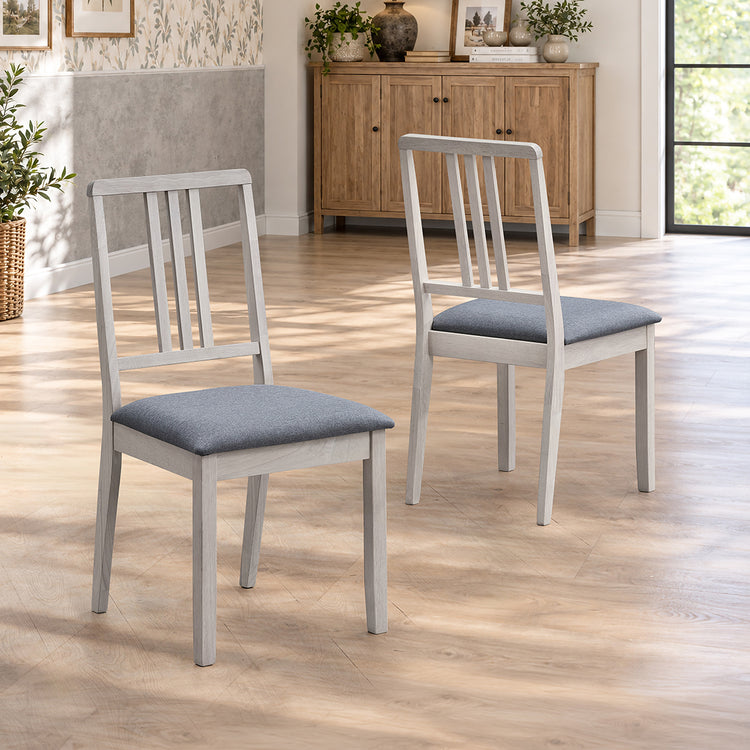 ACTU 828 Dining Chairs; White Wash; pair lifestyle view