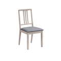 ACTU 828 Dining Chairs; White Wash; single chair with vertical-slat back and upholstered seat