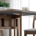 ACTU 833 Walnut drop-leaf dining furniture scene and detail