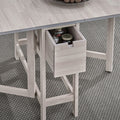 ACTU 833 White Wash drop-leaf dining furniture scene and detail