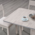 ACTU 833 White Wash drop-leaf dining furniture scene and detail