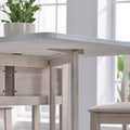 ACTU 833 White Wash drop-leaf dining furniture scene and detail