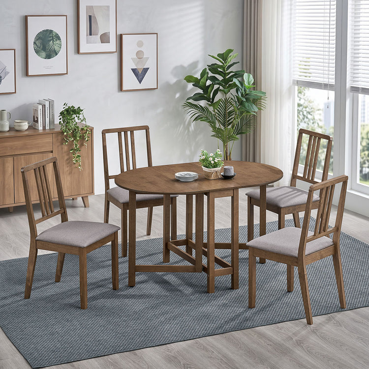 ACTU 834 Owen oval drop-leaf dining furniture Walnut room scene