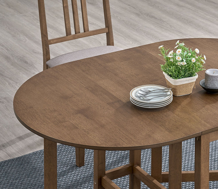 ACTU 834 Walnut drop-leaf dining furniture scene and detail