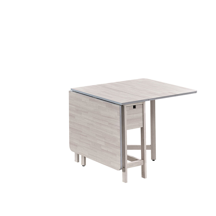 ACTU 833 White Wash drop-leaf dining furniture table view