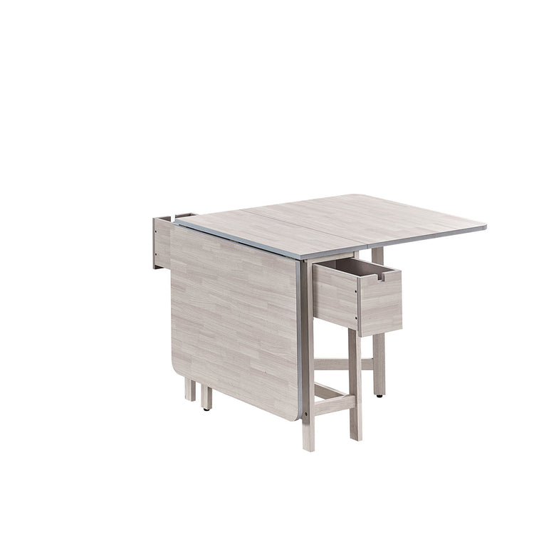 ACTU 833 White Wash drop-leaf dining furniture table view
