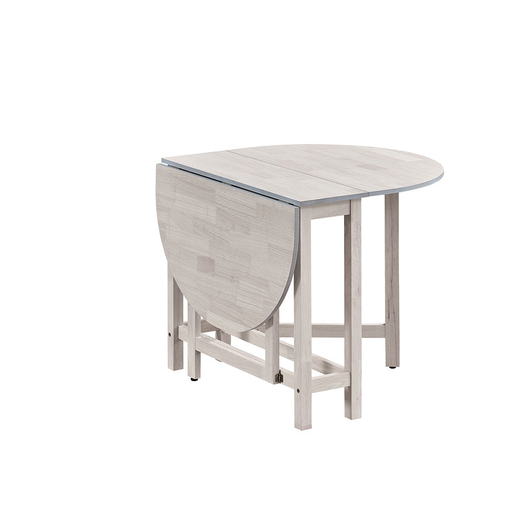 ACTU 834 White Wash drop-leaf dining furniture table view