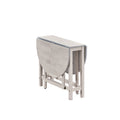 ACTU 834 White Wash drop-leaf dining furniture table view