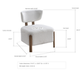 ACTU Ellis 832 original chair photo with combined overall, seat and cushion dimensions in inches, plus separate carton dimensions and product weight
