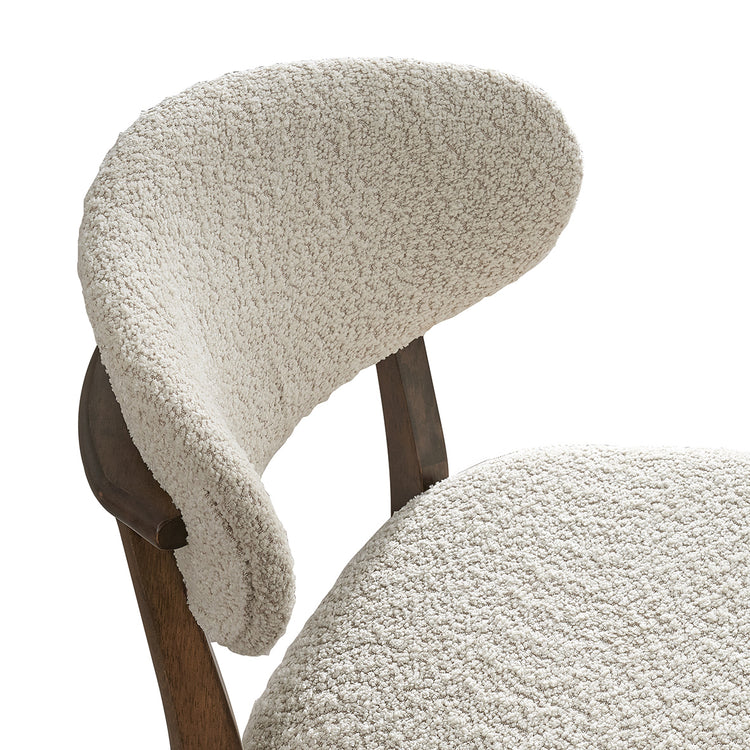 ACTU AU-FDC4F818-B1 Walnut curved upholstered backrest and seat texture close-up