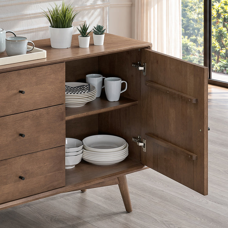 ACTU AU-FDD1F901-B1 Walnut open door and interior shelves