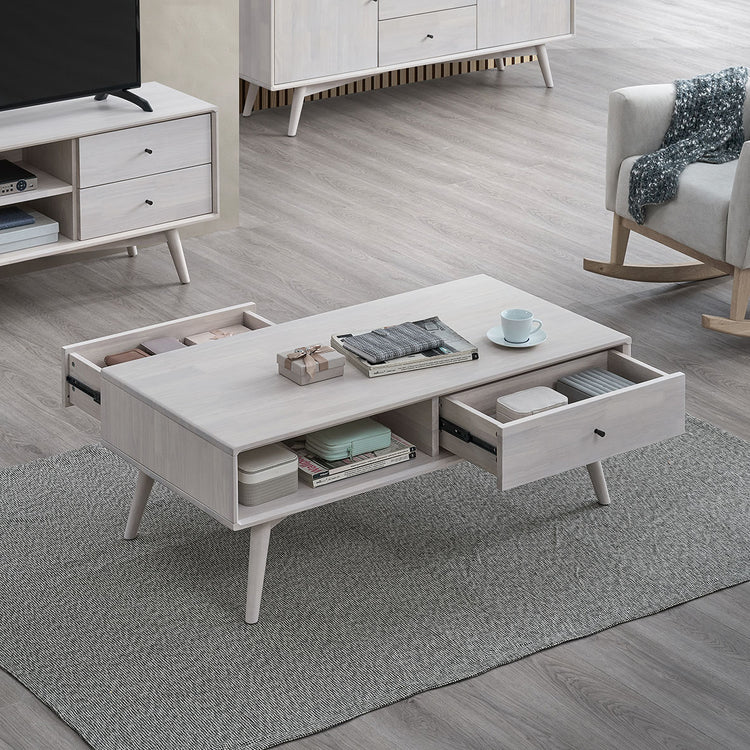 ACTU AU-FDD1F902-B2 White Wash both drawers open