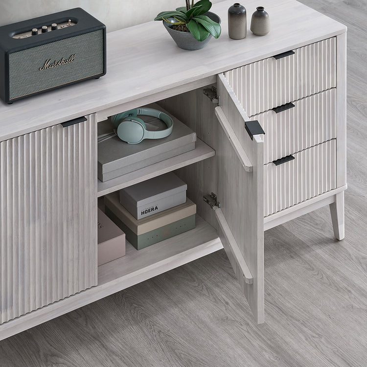 ACTU AU-FDD1F906-B2 White Wash open cabinet and drawer storage