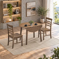 ACTU 821 dining set; Walnut; 1 table, 2 chairs