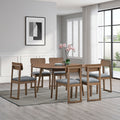 ACTU 827 table in Walnut, shown with 6 chairs