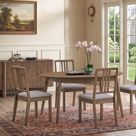 ACTU 828 dining set; Walnut; 1 table, 4 chairs