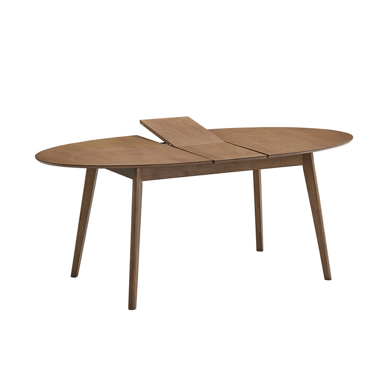 ACTU 828 Oval Extendable Dining Set, 4 Chairs; Walnut; table view