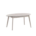 ACTU 828 Oval Extendable Dining Set, 4 Chairs; White Wash; table view