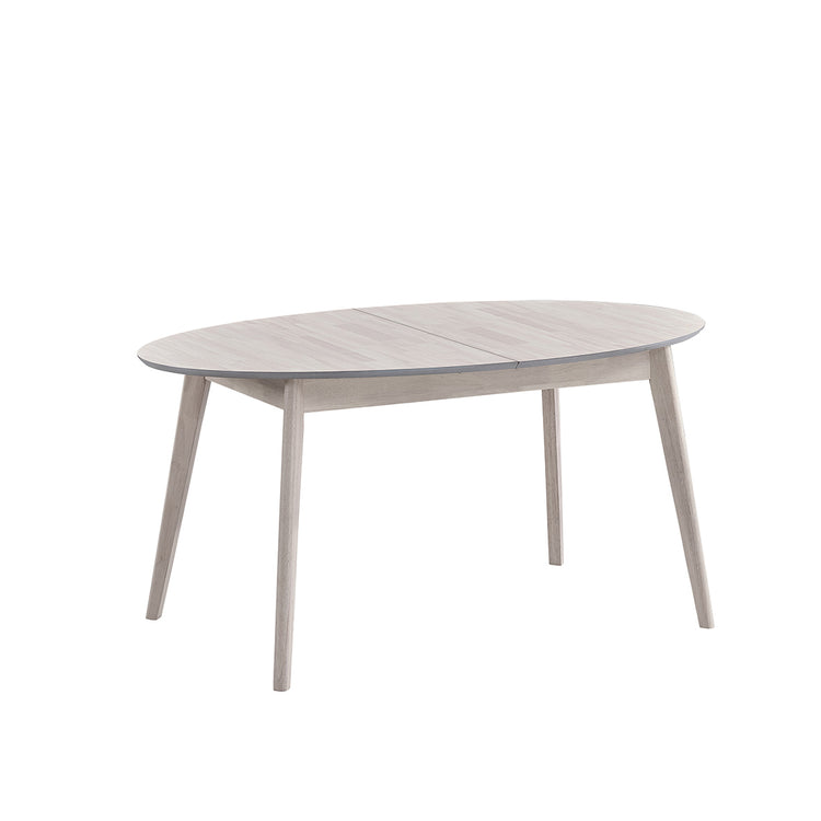 ACTU 828 Oval Extendable Dining Set, 4 Chairs; White Wash; table view