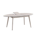 ACTU 828 Oval Extendable Dining Set, 4 Chairs; White Wash; table view