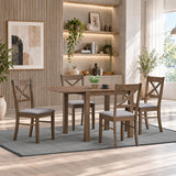 ACTU 831 dining set; Walnut; 1 table, 4 chairs