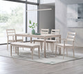 ACTU 823 dining set; White Wash; 1 table, 4 chairs and 1 bench