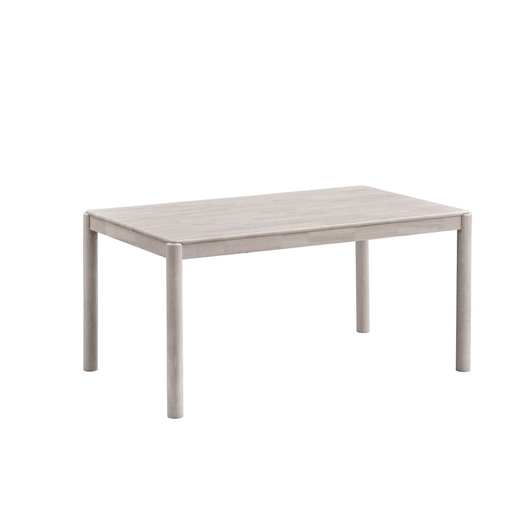 ACTU 823 Dining Set, 4 Chairs and 1 Bench; White Wash; table view