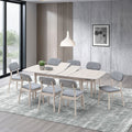 ACTU 826 table in White Wash, shown with 8 chairs