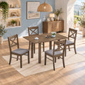 ACTU 822 table in Walnut, shown with 4 chairs; chairs not included