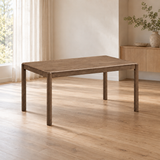 ACTU Emerson 823 Walnut dining table in an AI-assisted dining room scene; table only, accessories not included.