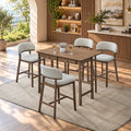 ACTU 830 table in Walnut, shown with 4 chairs; chairs not included
