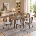 ACTU 824 table in Walnut, shown with 6 chairs; chairs not included