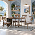 ACTU 825 table in Walnut, shown with 4 chairs; chairs not included