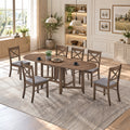 ACTU 825 table in Walnut, shown with 6 chairs; chairs not included