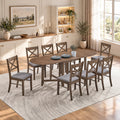 ACTU 825 table in Walnut, shown with 8 chairs; chairs not included