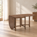 ACTU Taylor 825 Walnut gateleg dining table with one drop leaf lowered in an AI-assisted room scene; table only, accessories not included.