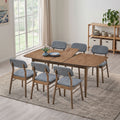 ACTU 826 table in Walnut, shown with 6 chairs; chairs not included