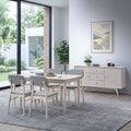 ACTU 826 table in White Wash, shown with 4 chairs; chairs not included