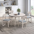 ACTU 827 table in White Wash, shown with 4 chairs; chairs not included