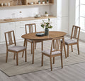 ACTU 828 table in Walnut, shown with 4 chairs; chairs not included