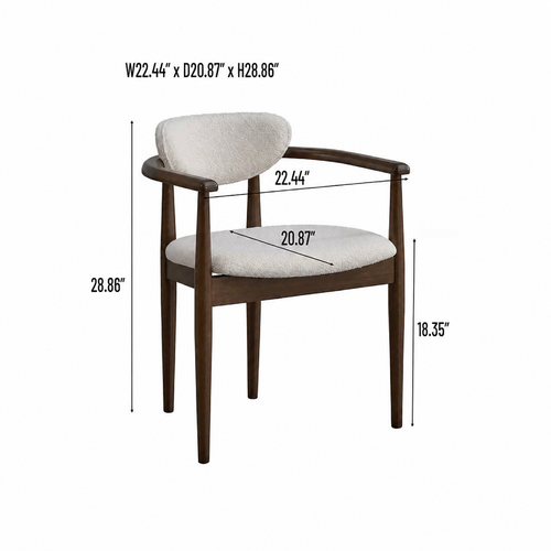 ACTU 63” Mid-Century Dining Table Set for 4–6, Walnut Finish