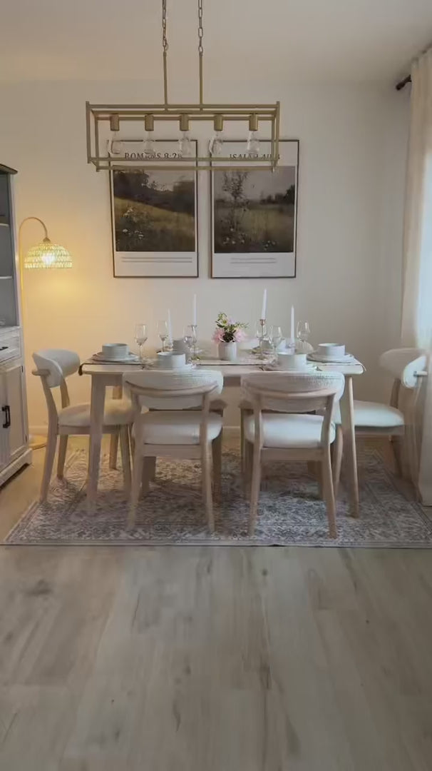 White-Washed / Seats 6 (Table + 6 Chairs)